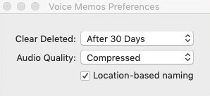 Voice Memos Preferences