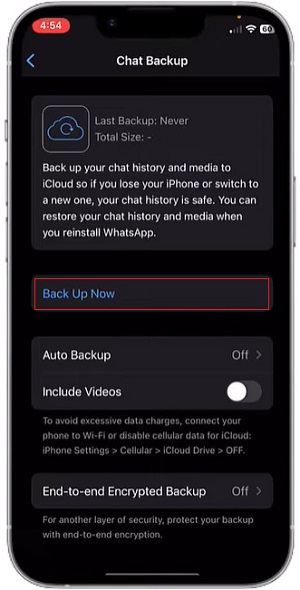 Whatsapp Backup Now