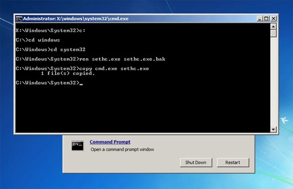 Reset Windows 7 Password with Setup Disc