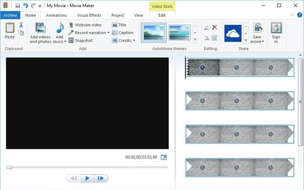 Windows Movie Maker.