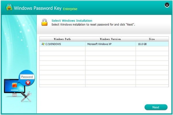 Windows Password Key enterprise select windows installation