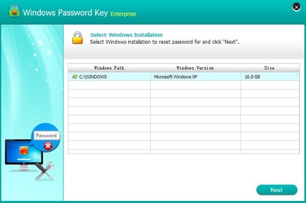 windows password key standard