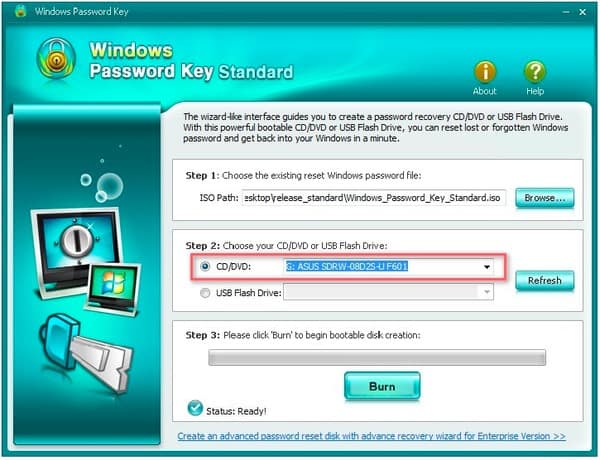 reset windows password key