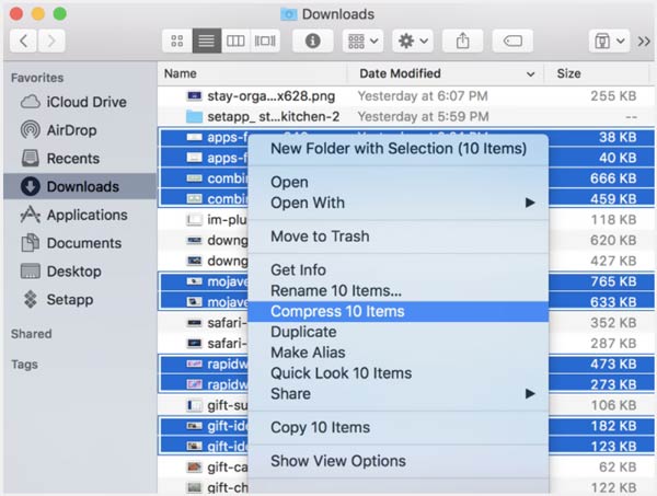 Zip Files on Mac