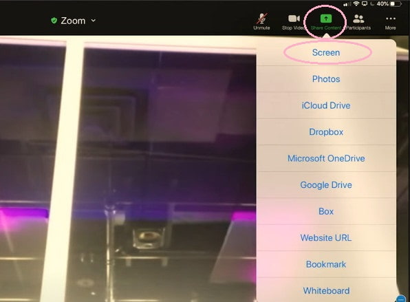 Zoom App Share Content