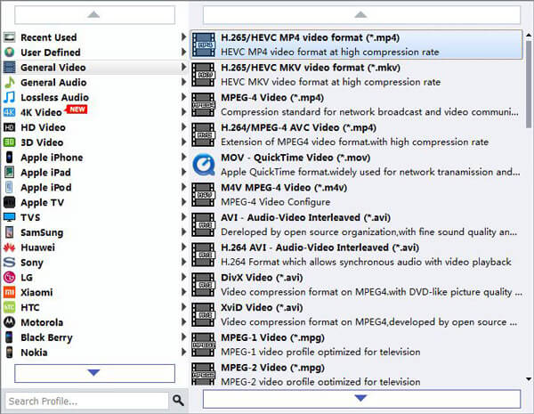 Choose output format