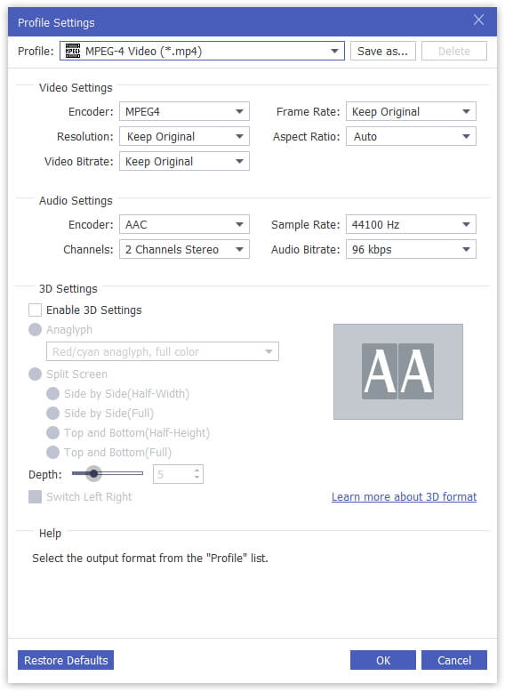 Profile Settings