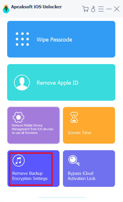 Apeak Remove Backup Encryption