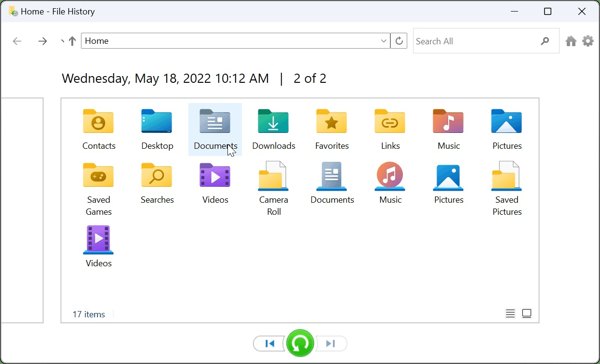 Use File History On Windows 11