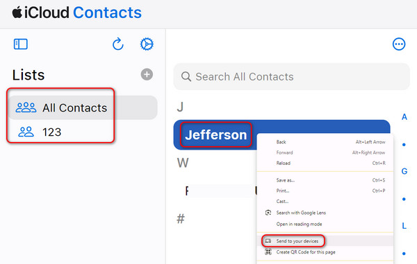 Choose Contact In Icloud