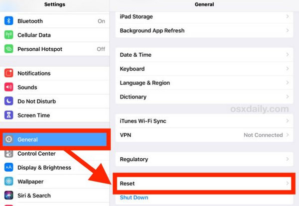 Factory Reset Ipad