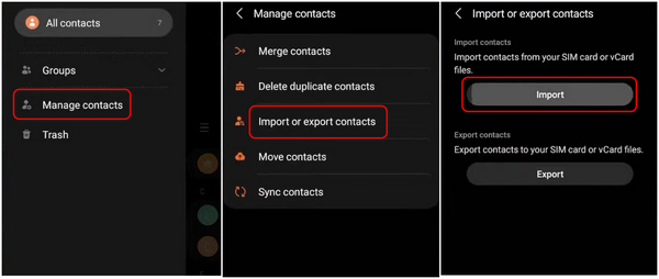 iMport Contact Backup Android