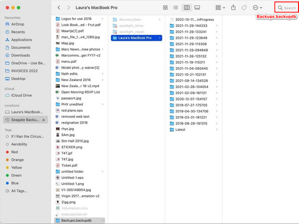 Search Backups Backupdb In Finder