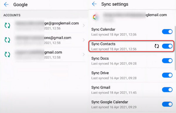 Sync Contacts Google