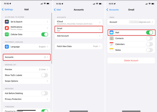 Sync Gmail on iPhone