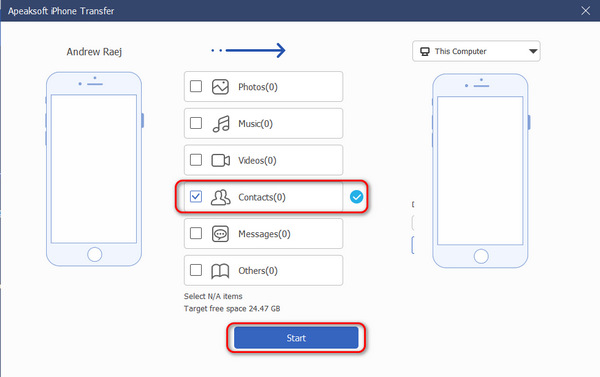 Transfer All Contacts Apeaksoft