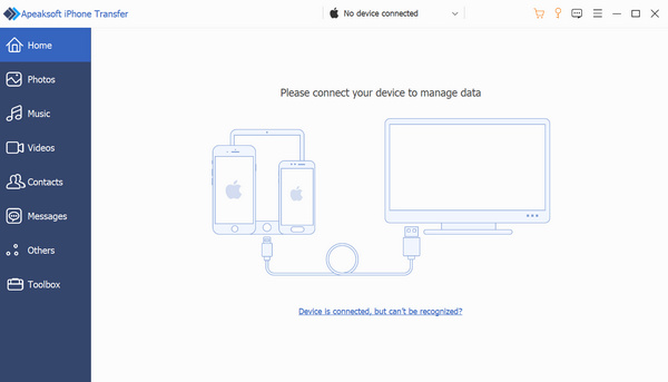 Apeaksoft Iphone Transfer Interface
