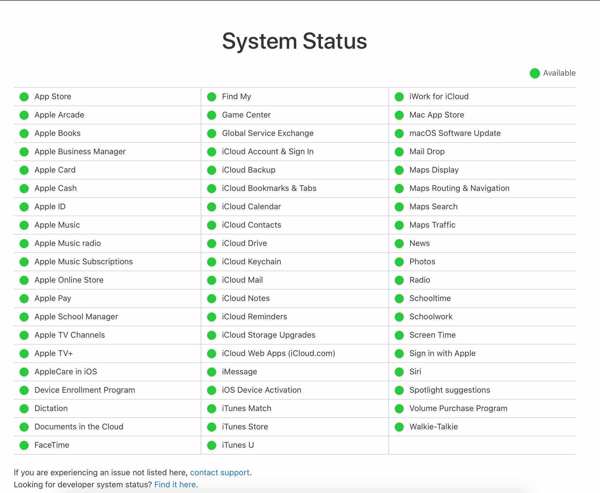 Apple System Status