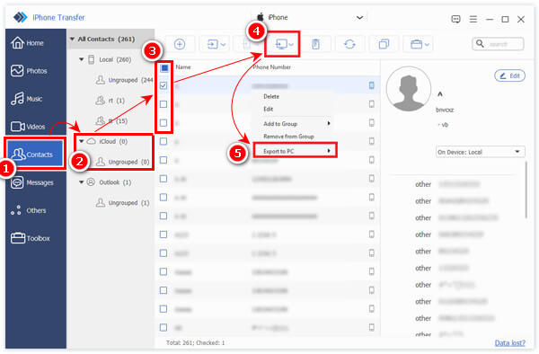 Export iCloud Contacts