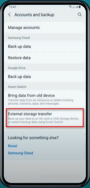 External Storage Transfer