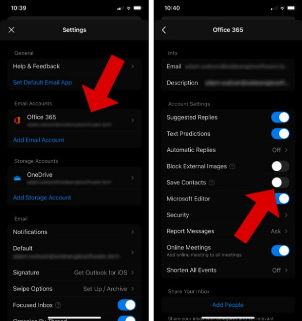 Outlook Save Contacts