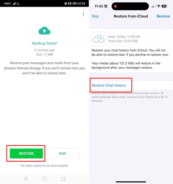 Restore Whatsapp Backup