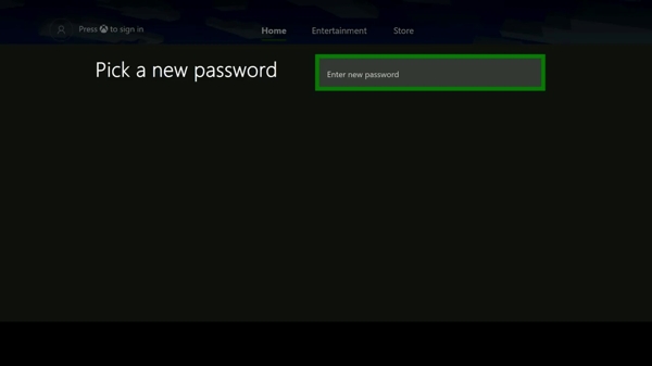 Set New Password Xbox