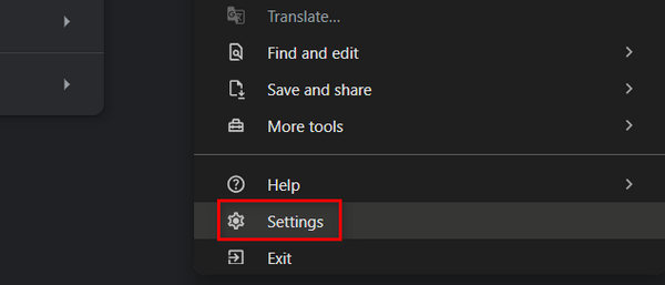 Settings On Browser