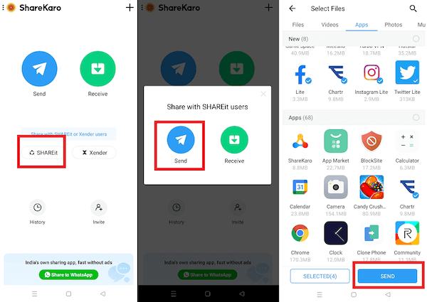 Shareit to Transfer Apps