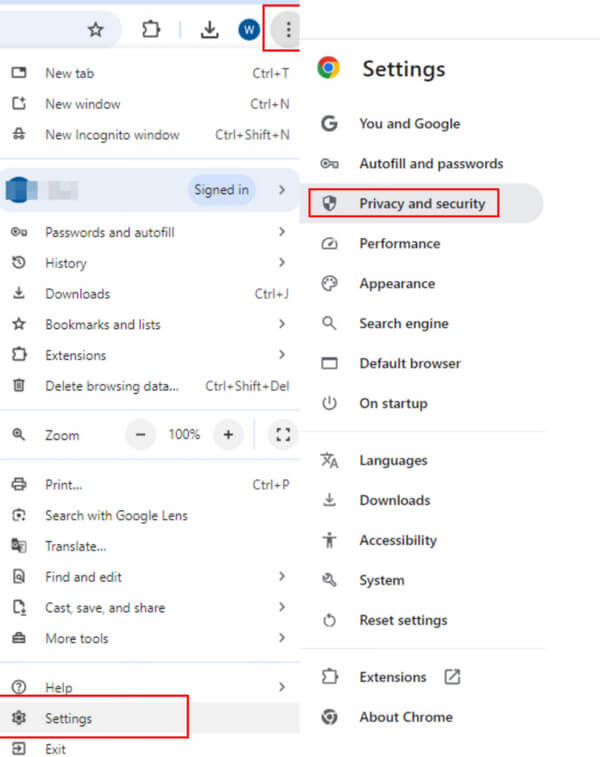 Specific Settings