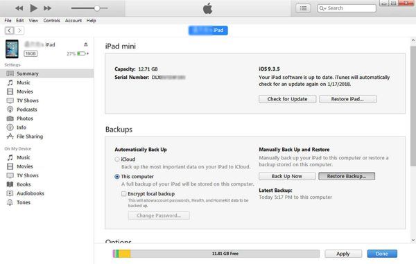 Restore Itunes Backup