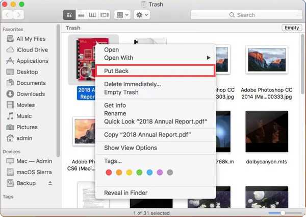 Restore PDF Recycle Bin Mac