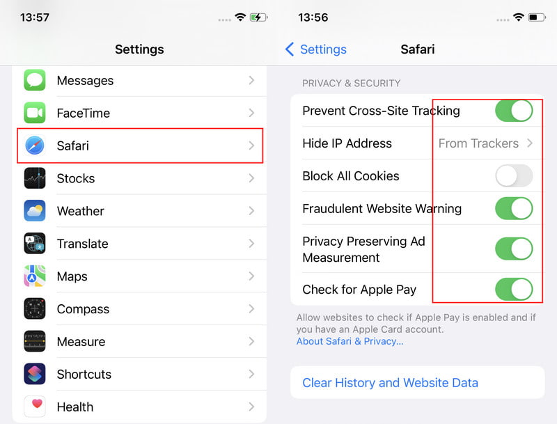 Set Safari Privacy And Security