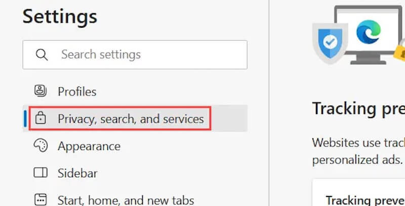 Settings Privacy Search Services