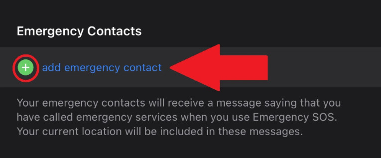 Add Emergency Contact