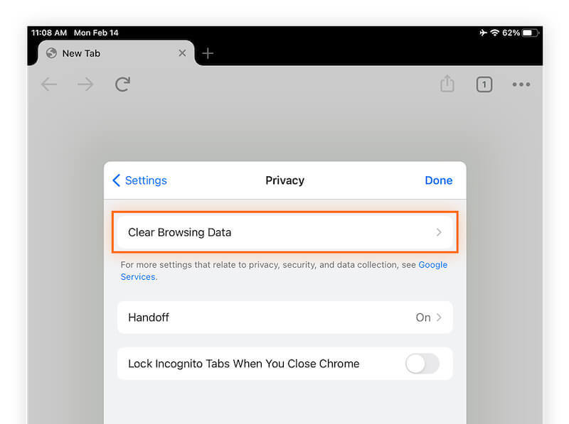 Clear Browsing Data