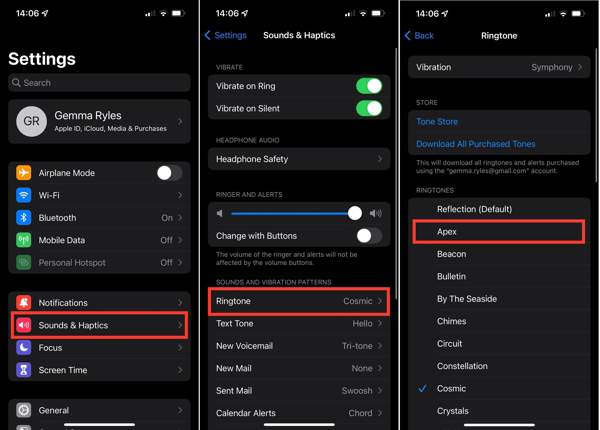 Ringtone Iphone Settings