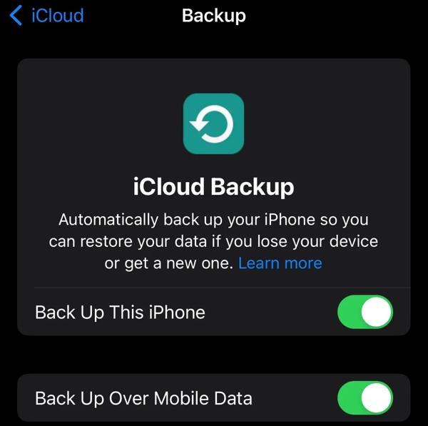 Backup Over Mobile Data