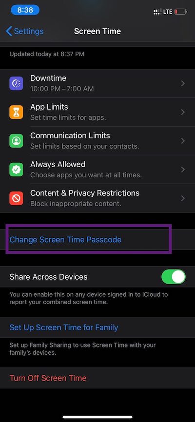 Find Screen Time Passcode